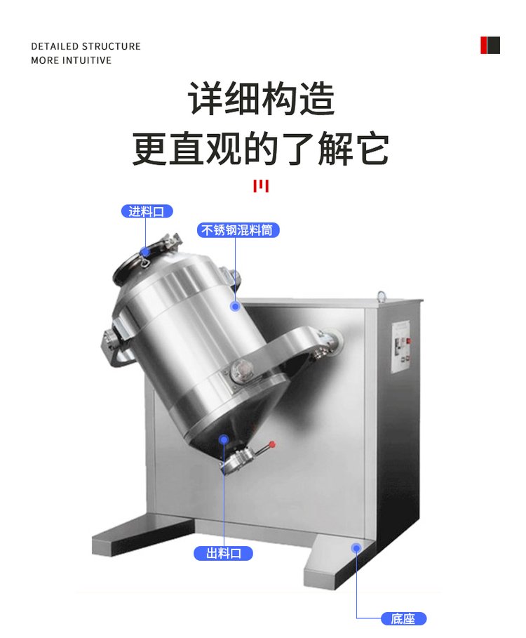 600L stainless steel three-dimensional motion mixer, powder particle material, food, pharmaceutical, chemical mixing machine manufacturer