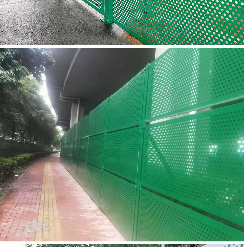 Blue iron sheet circular hole construction fence, 2-meter-high louver hole customized fence, detachable