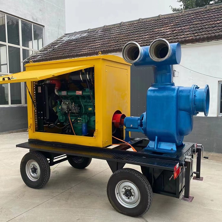 柴油泵车 移动式柴油机自吸泵 拖车式抽水机器