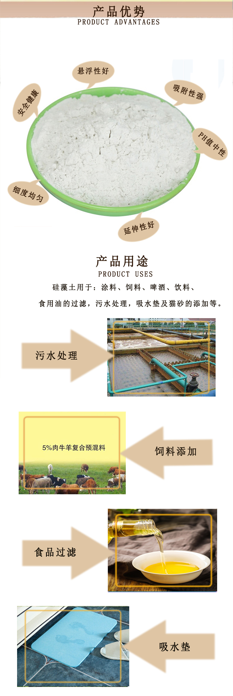 Spot sales of diatomaceous earth for decolorization and filter aid of McManuel industrial adsorbent