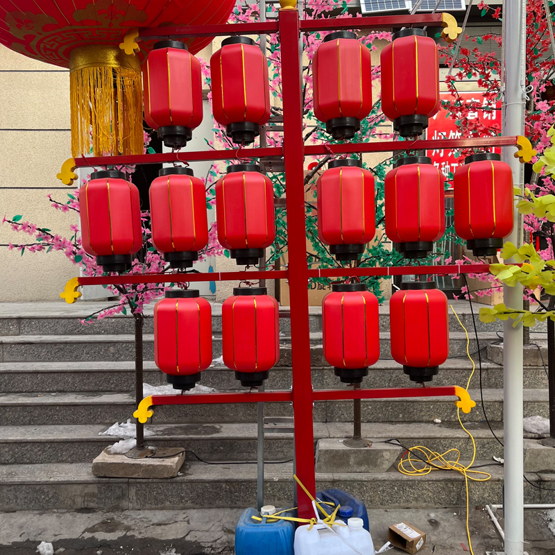 Red Lanterns, New Year Colored Lanterns, Joyful Pendant Lantern Strings, Spring Festival Decorative Flashing Lantern Festivals, LED Chinese Knot Lantern Strings