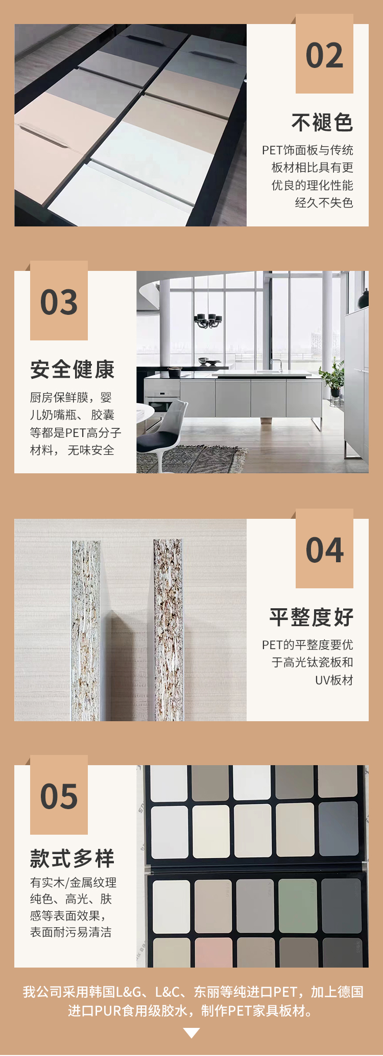 Formaldehyde free environmental protection F four star bamboo incense board PETG high gloss skin feel 48/49 foot specifications