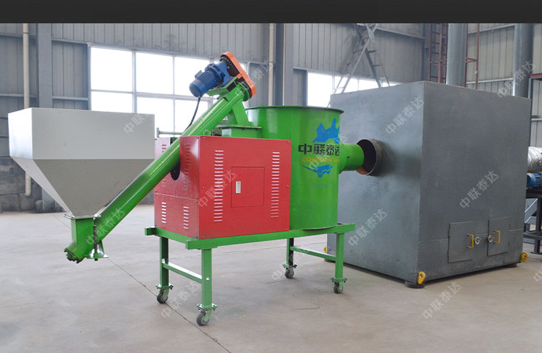 1.8 million kcal of new type wood chips, wood particles, biomass particle combustion machine matched with a 2-ton boiler for use