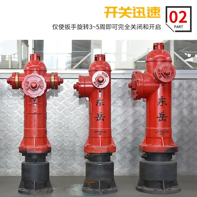 Collision resistant and stable fire hydrant SSFW150/65-1.6, above ground fire hydrant, fire equipment manufacturing, 1.7 meters in stock