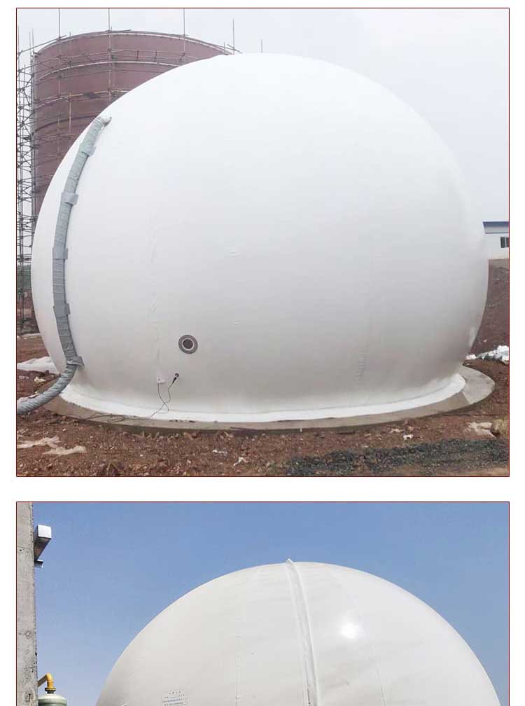 Welded and sewn double membrane gas storage tank Large scale biogas engineering sealed dry double sealed gas storage tank