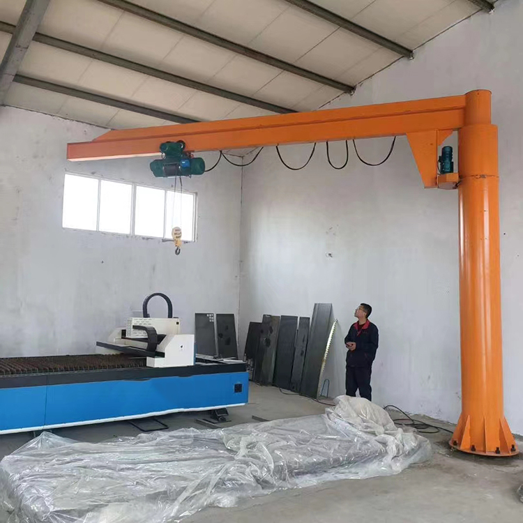 Small cantilever crane with compact structure, industrial column type single arm crane