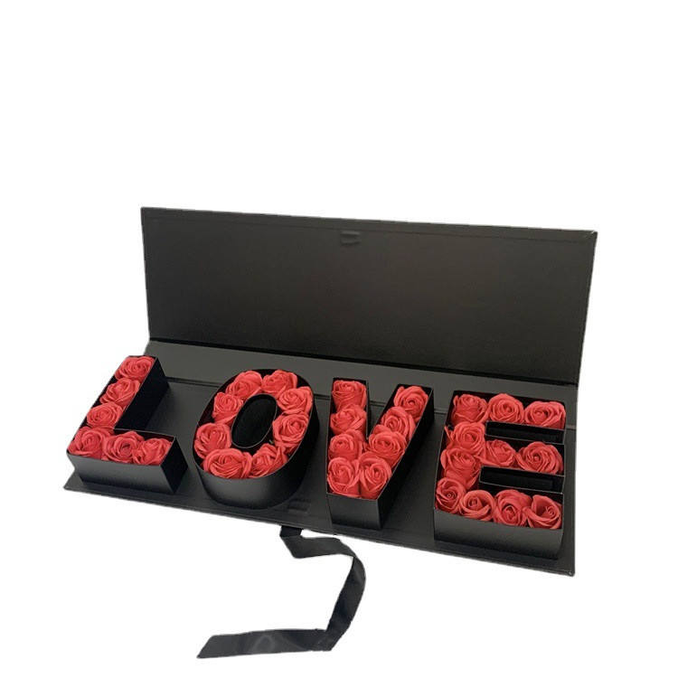 LOVE Letter Valentine's Day Flower Gift Box Packaging Multiple Colors Valentine's Day Ribbon Gift Box