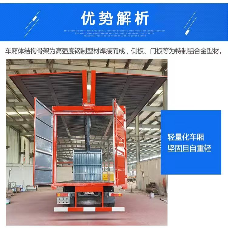 Dongfeng Tianjin PLUS front four rear four 9.6 meter flying wing truck new 9-meter 8-box truck with a total weight of 9 tons