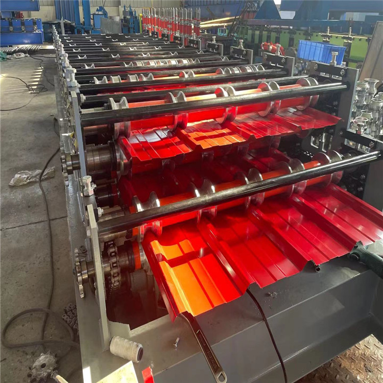 Reinforced color steel tile pressing machine, stainless steel 840-900 double-layer equipment, dual-purpose molding machine, manufactured by Longxing