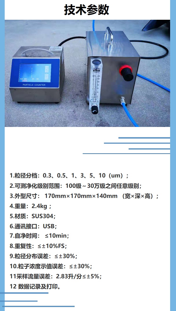 CDA Clean Compressed Air Particle Detector CA2836 Dust Particle Counter GMP Certification Equipment