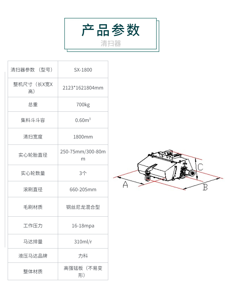 Forklift Sweeper Road Engineering Sweeper Sanxian Heavy Industry Environmental Sanitation Sweeper One Machine Multi functional