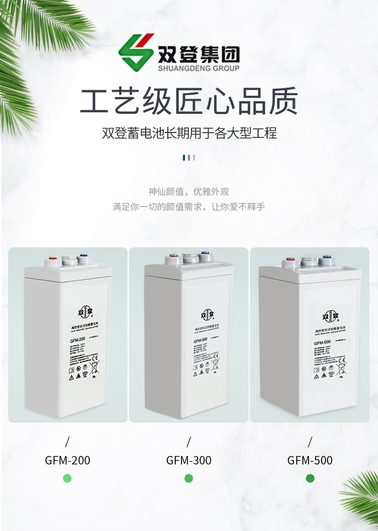 Shuangdeng Battery GFM-200 Valve Controlled Sealed Lead Acid Battery 2V200AH Communication Base Station Fire Emergency