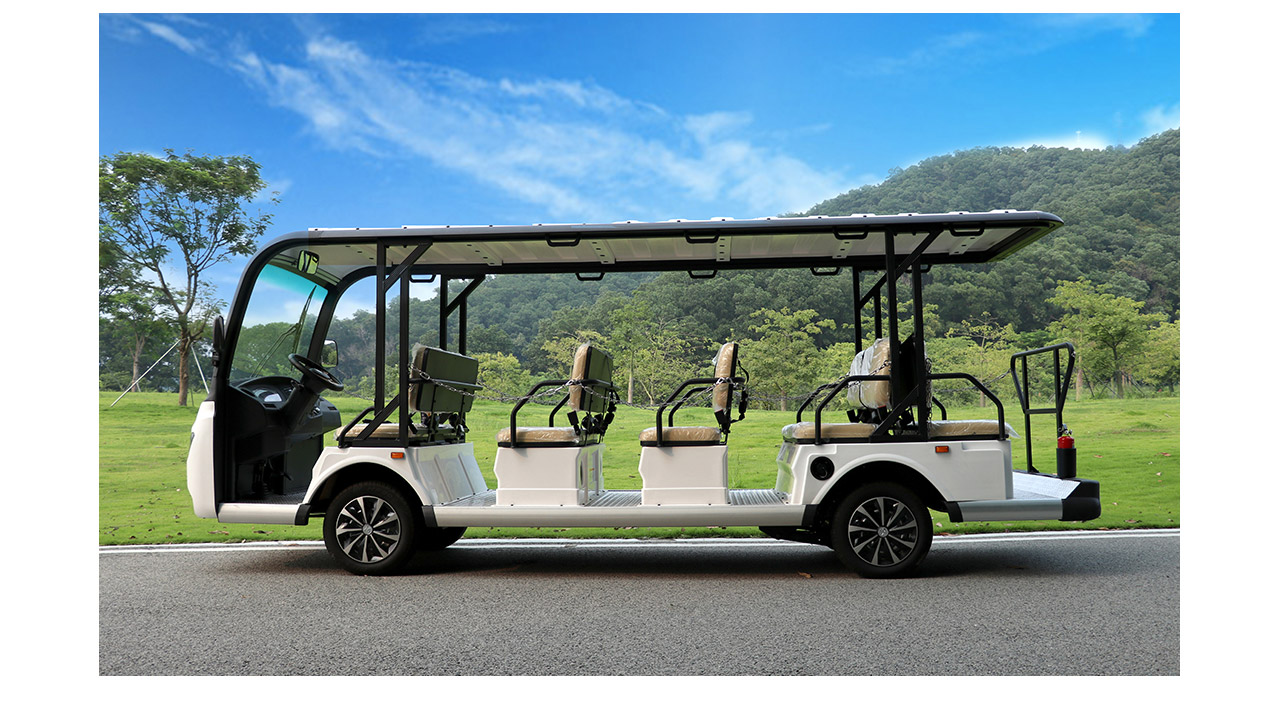 Donglang Scenic Area Electric Sightseeing Vehicle with Open Sheet Metal Shell for Stable Driving and Wide View