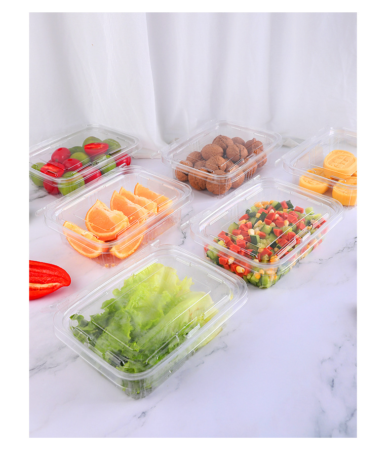 Spot lock fresh fruit box, rectangular plastic packaging, candied and dried fruit tearing and sealing box