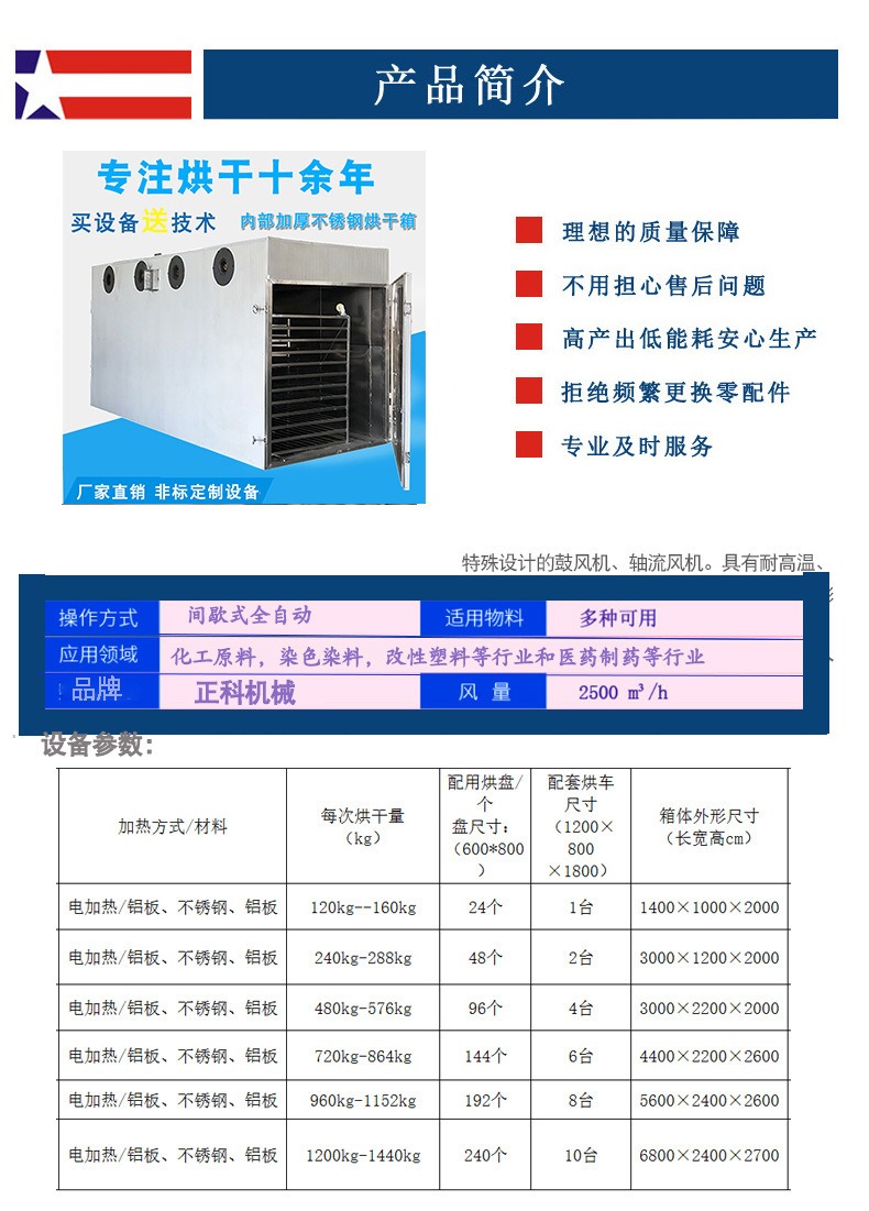 Supply of oven, sweet potato drying equipment, spot electric heating box, chicken, duck, fish meat baking and drying room