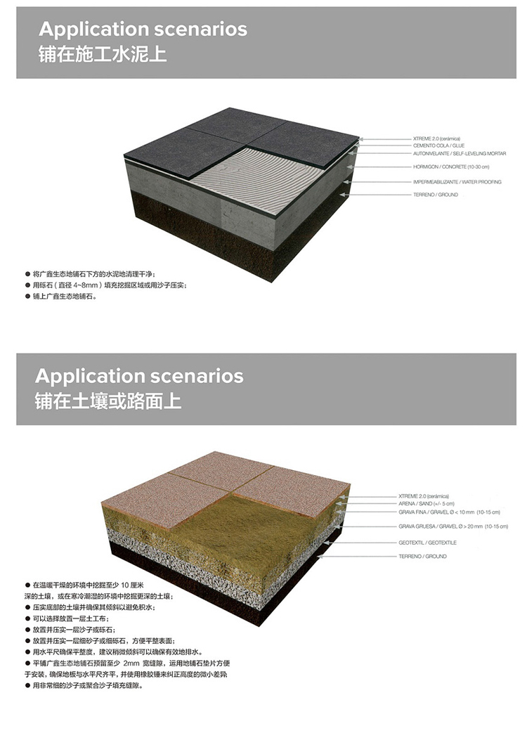 Imitation granite 15mm thick floor tiles, outdoor square tiles, sesame gray quartz bricks, courtyard villas, burnt floor paving stones