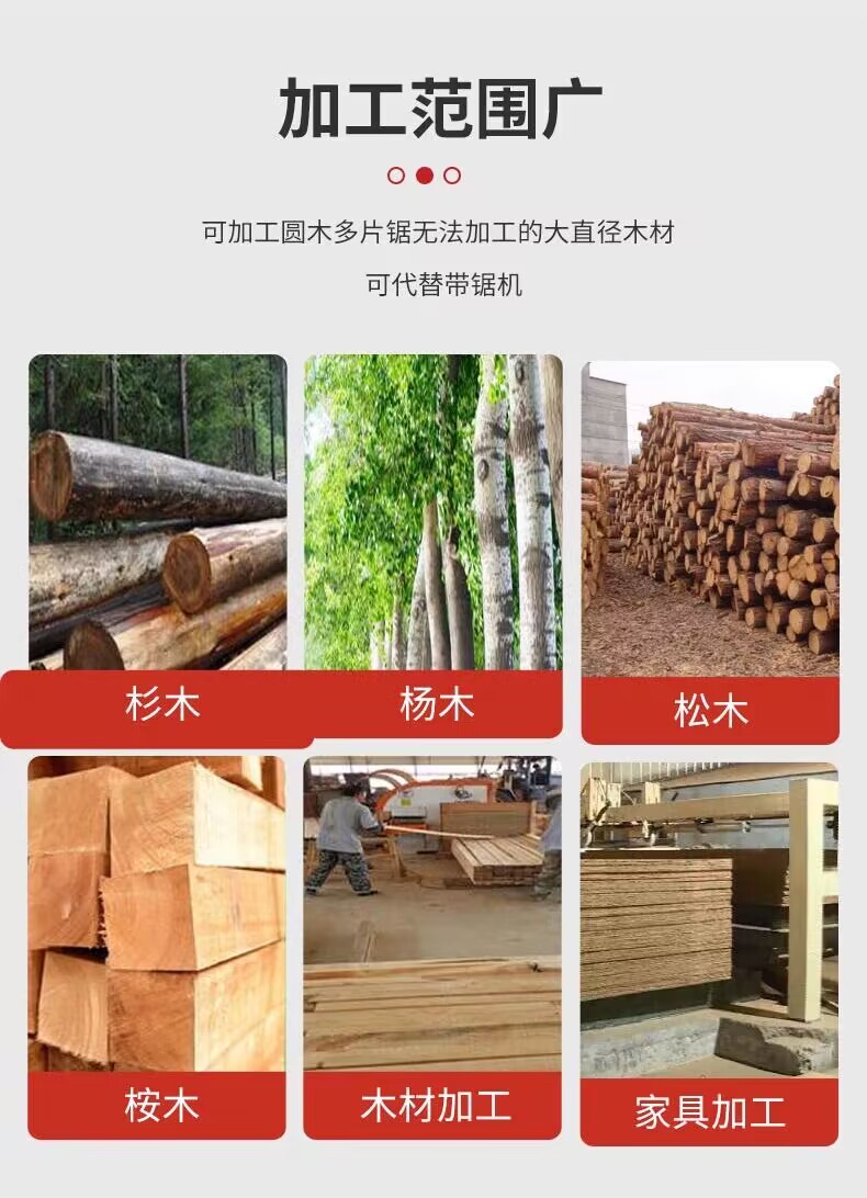 Large round wood push table saw, automatic single blade saw, log cutting machine, life material cutting saw, circular saw, woodworking machinery