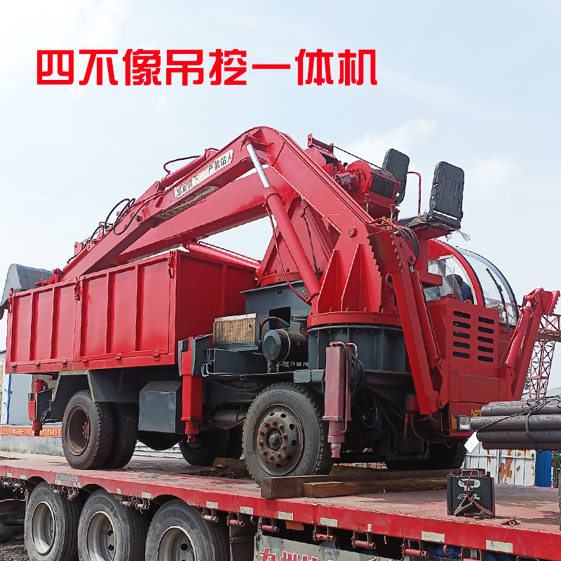 The manufacturer does not like the multi-functional self loading and unloading Bai Shi digging and hoisting integrated machine, which can move trees and dig pits with the vehicle