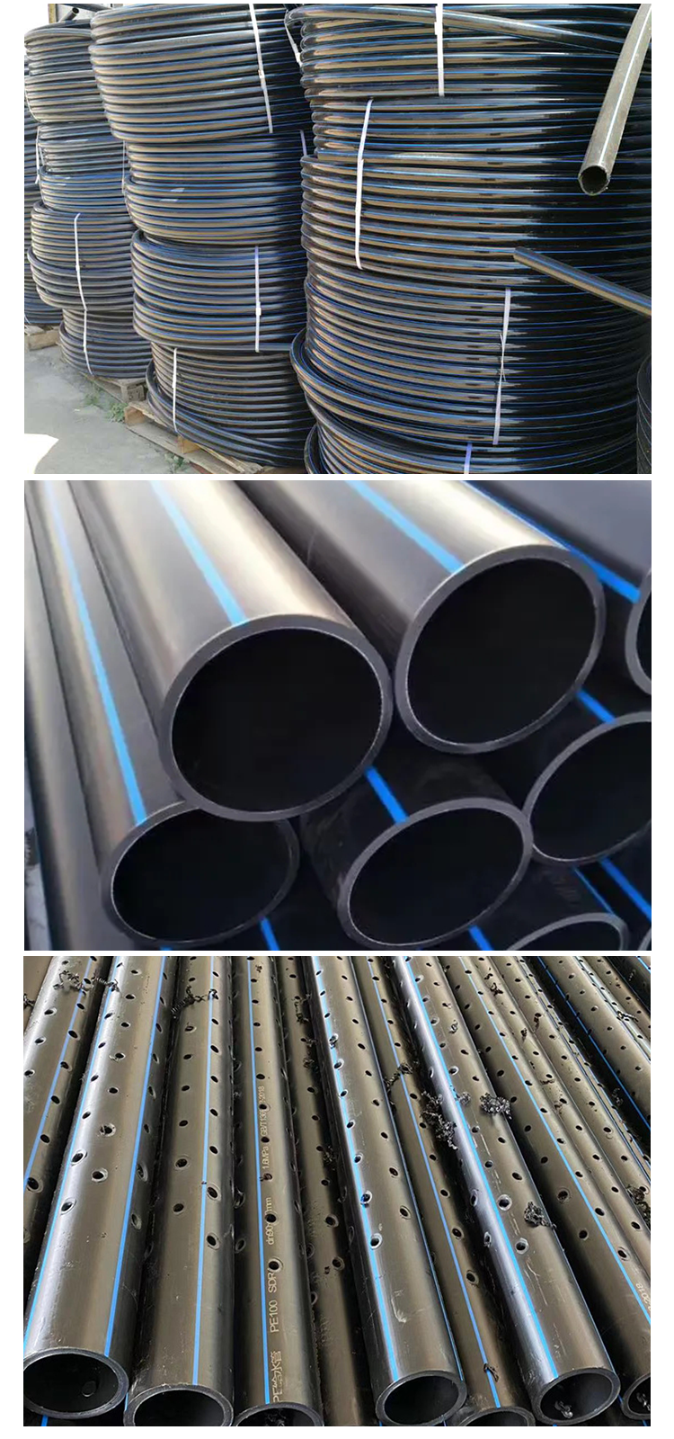 Large diameter PE water supply pipe 25 Agricultural water-saving irrigation water supply pipe Tap water supply pipe PE water supply pipe specification 1.6mpa