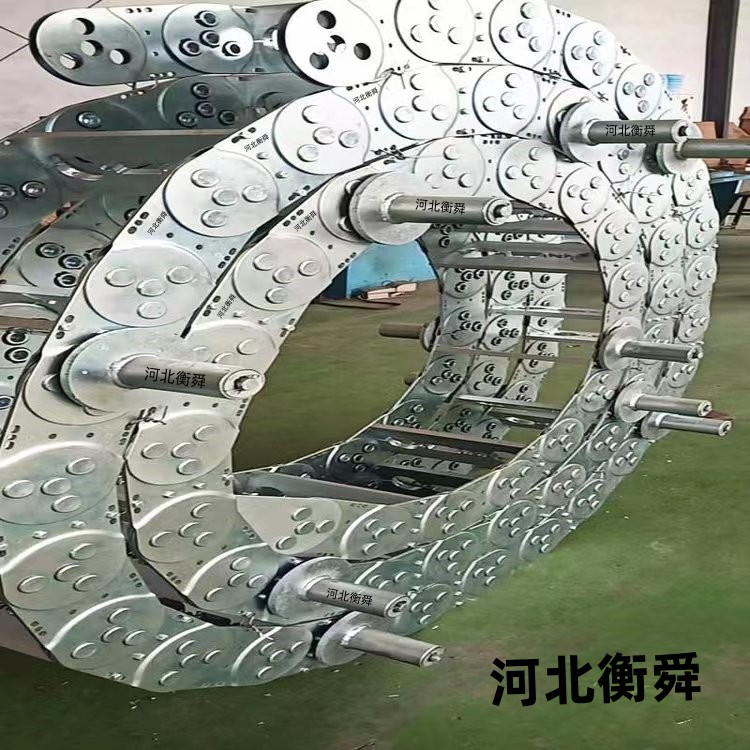 Hengshun fully enclosed load-bearing steel aluminum drag chain, carburized bridge type steel protective chain entity manufacturer