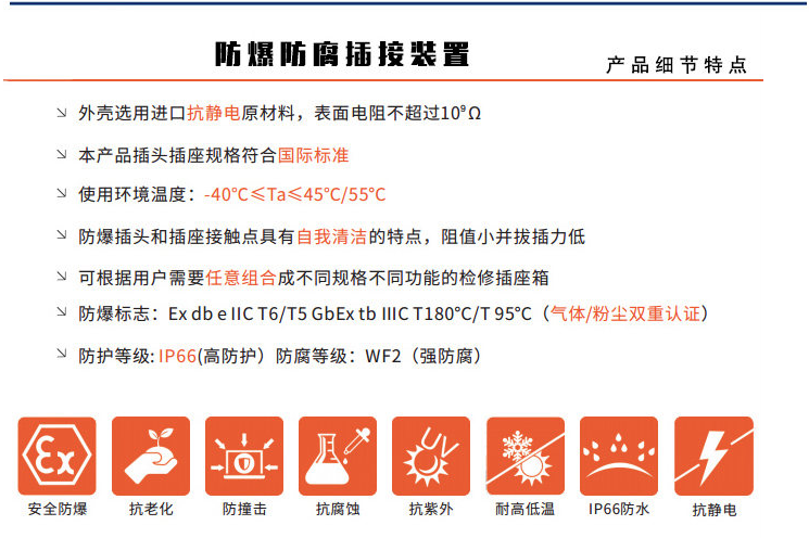 BCZ8050- Explosion-proof and corrosion-proof non-sparking connector socket plug 16A32A 3-core