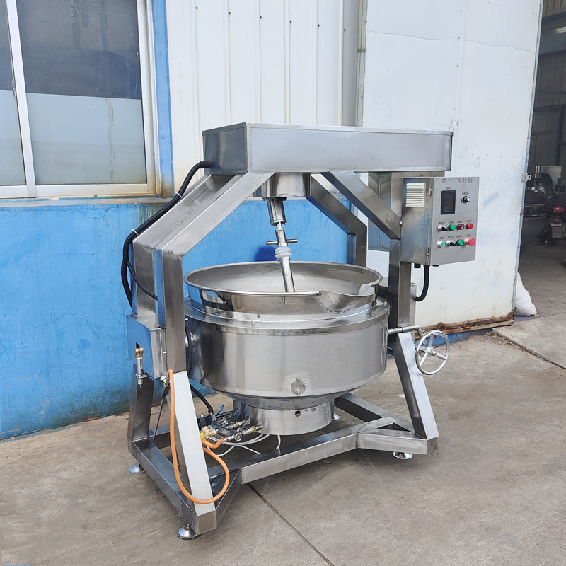 Stainless steel Chili sauce and paste boiling machine Commercial Broth of white fungus mixing sandwich pot Meat mince stuffing planetary frying pan