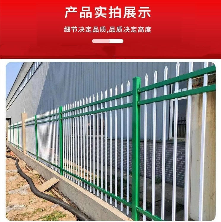 Tailong Galvanized Steel Pointed Fence School Factory Zinc Steel Fence Park Villa Spray Plastic Iron Fence