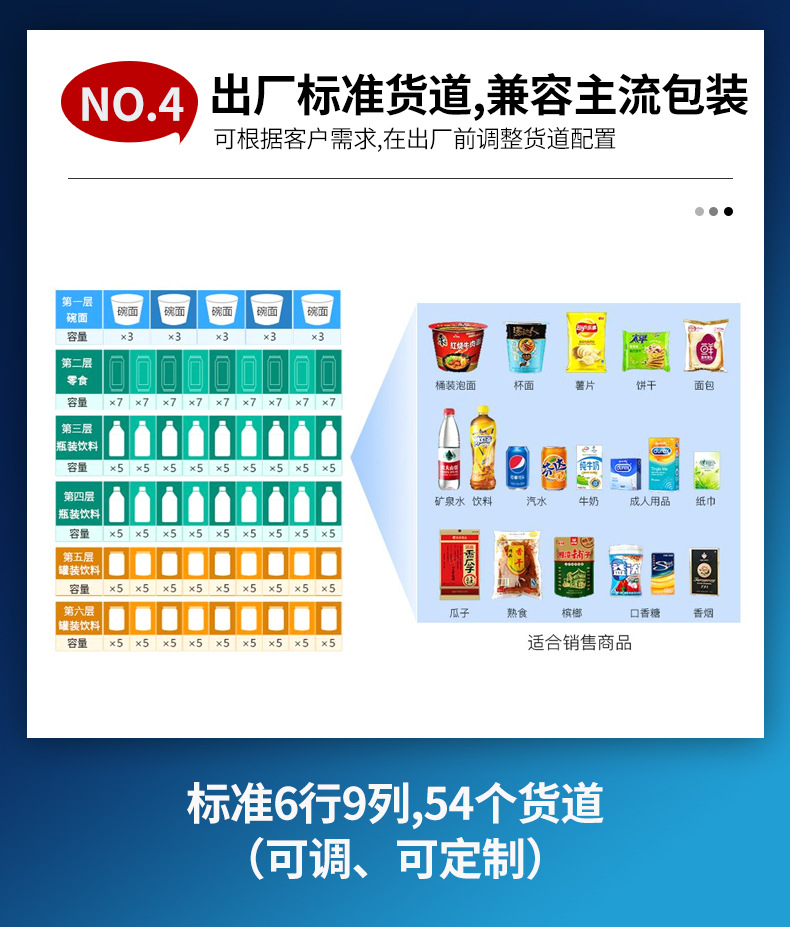 Yunyin T1 55 inch touch screen intelligent snack and beverage 24-hour unmanned vending machine