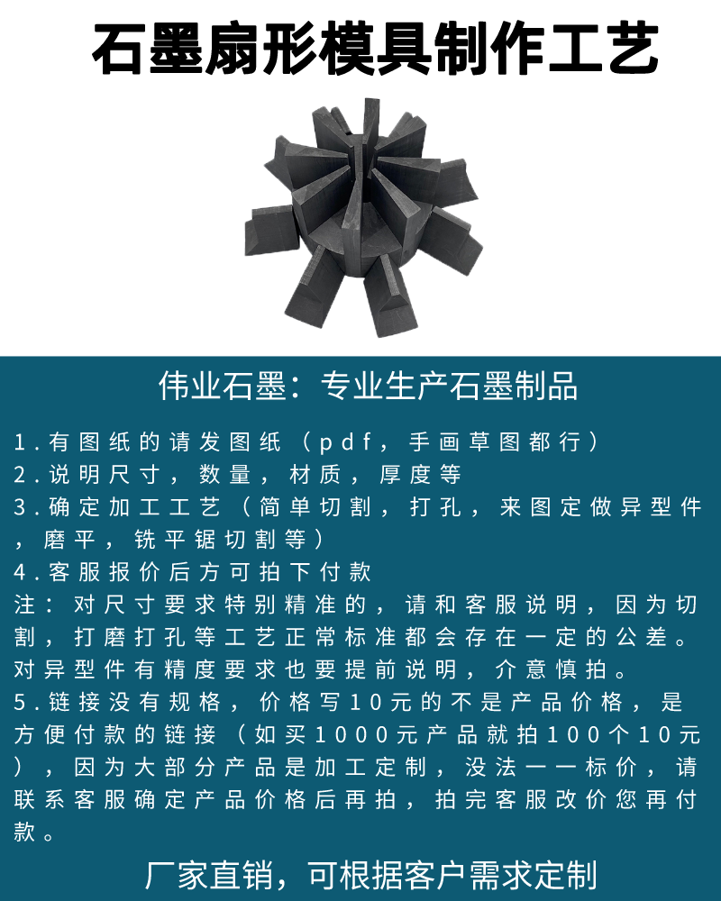 Anode material graphite mold high-temperature resistant sintered graphite products processed as needed