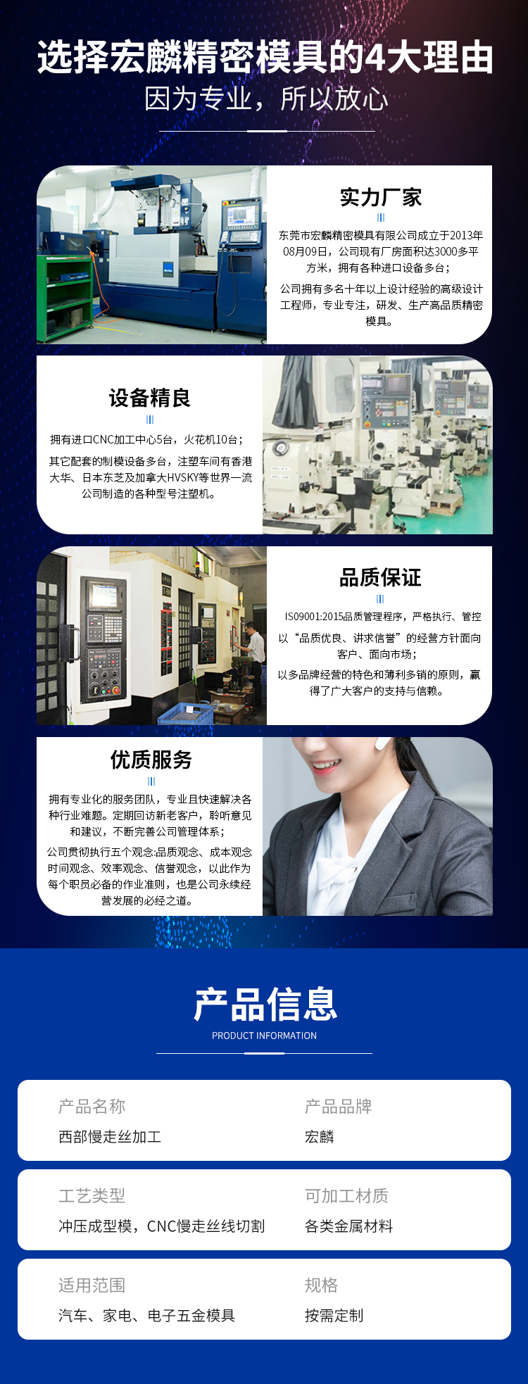 Precision hardware mold processing, wire cutting, slow wire production, customized stamping and forming of accessories, Honglin