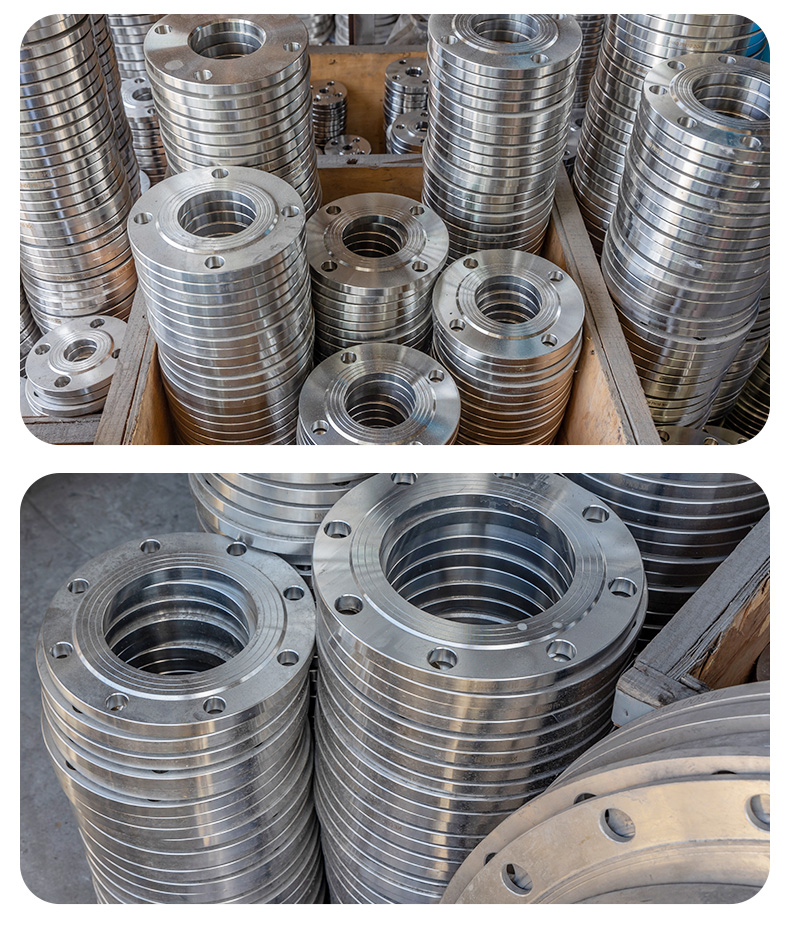 Stainless steel flange plate with neck flat welding flange, corrosion-resistant butt welding forged flange piece, steel pipe fittings