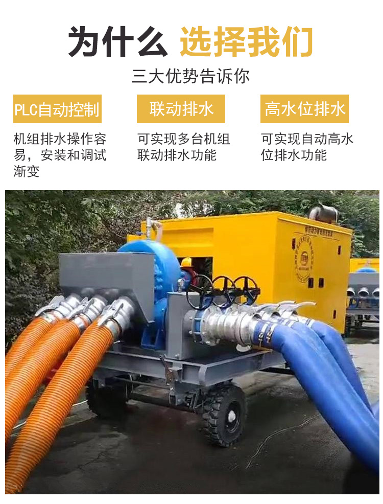 Mobile flood control pump truck, self priming drainage pump for farmland irrigation, large 800 square meters and 1000 square meters pump station