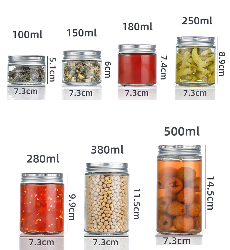 Manufacturers wholesale multi-functional storage tank glass with lid sealing storage bottle round pickle Pickled vegetables bottle