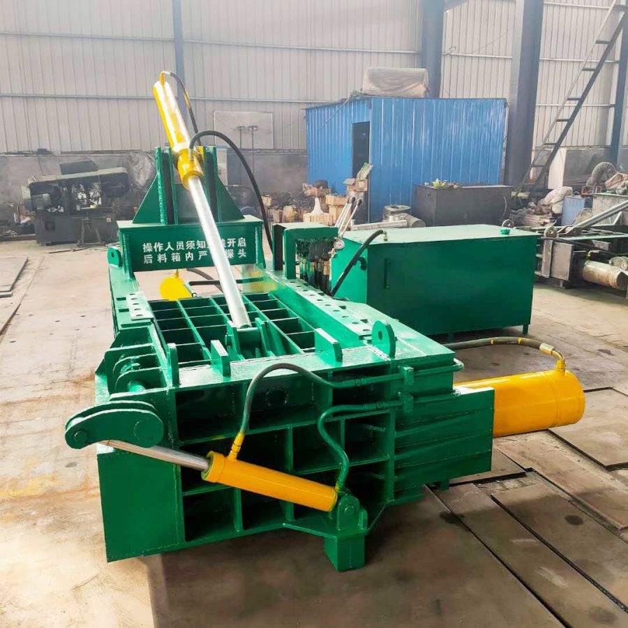车床加工下脚料金属压块机 自动翻包废铁打包机 易拉罐铁屑铁块打包机