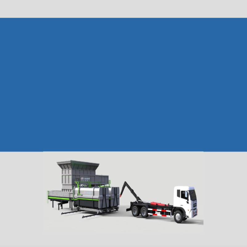 18 ton hook arm Garbage truck equipped with remote control hydraulic dump in an 8-square buried garbage station