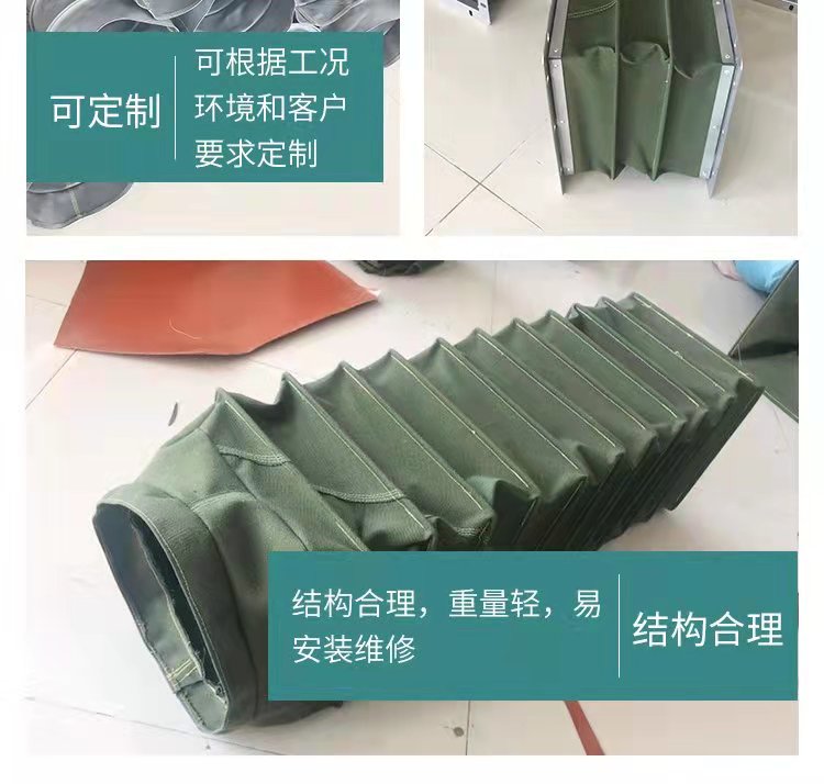 Customized fireproof soft joints for canvas air ducts with large conveying capacity, short construction period, and precise steel wire support