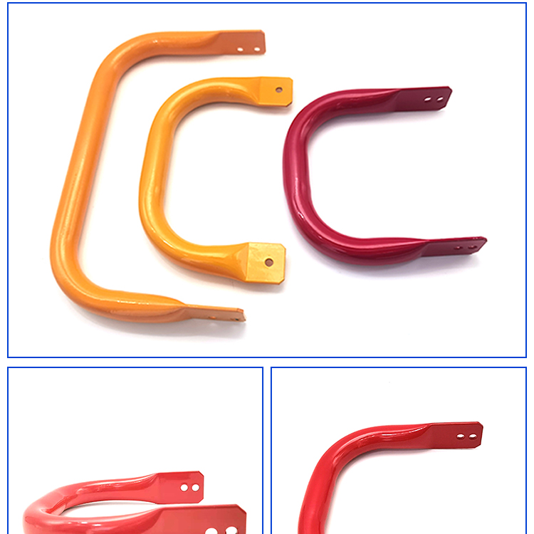 Customized Hardware Iron Pipe Handle Arch Bridge Powder Spraying Elbow Handle Welding Metal U-shaped Bracket Connector Wholesale