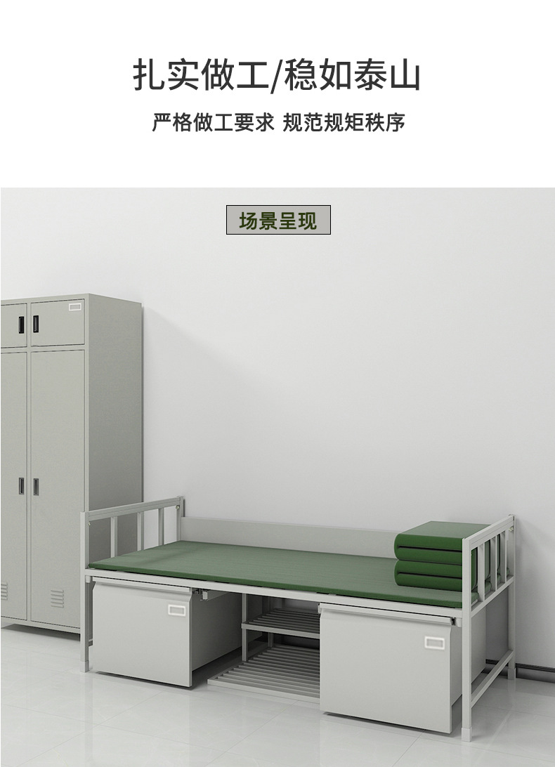 Standard camping equipment Bunk bed unit upper and lower iron frame bed staff dormitory bed and table study desk