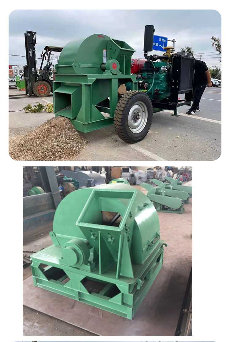 Wood crusher, mobile sawdust machine, adjustable coarse and fine particle size for landscaping and greening