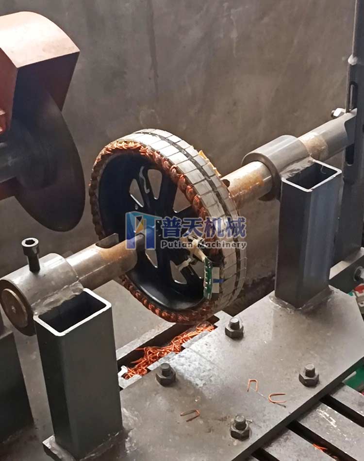 Putian electric vehicle rear wheel dismantling equipment rotor cutting copper electric fan rotor dismantling machine