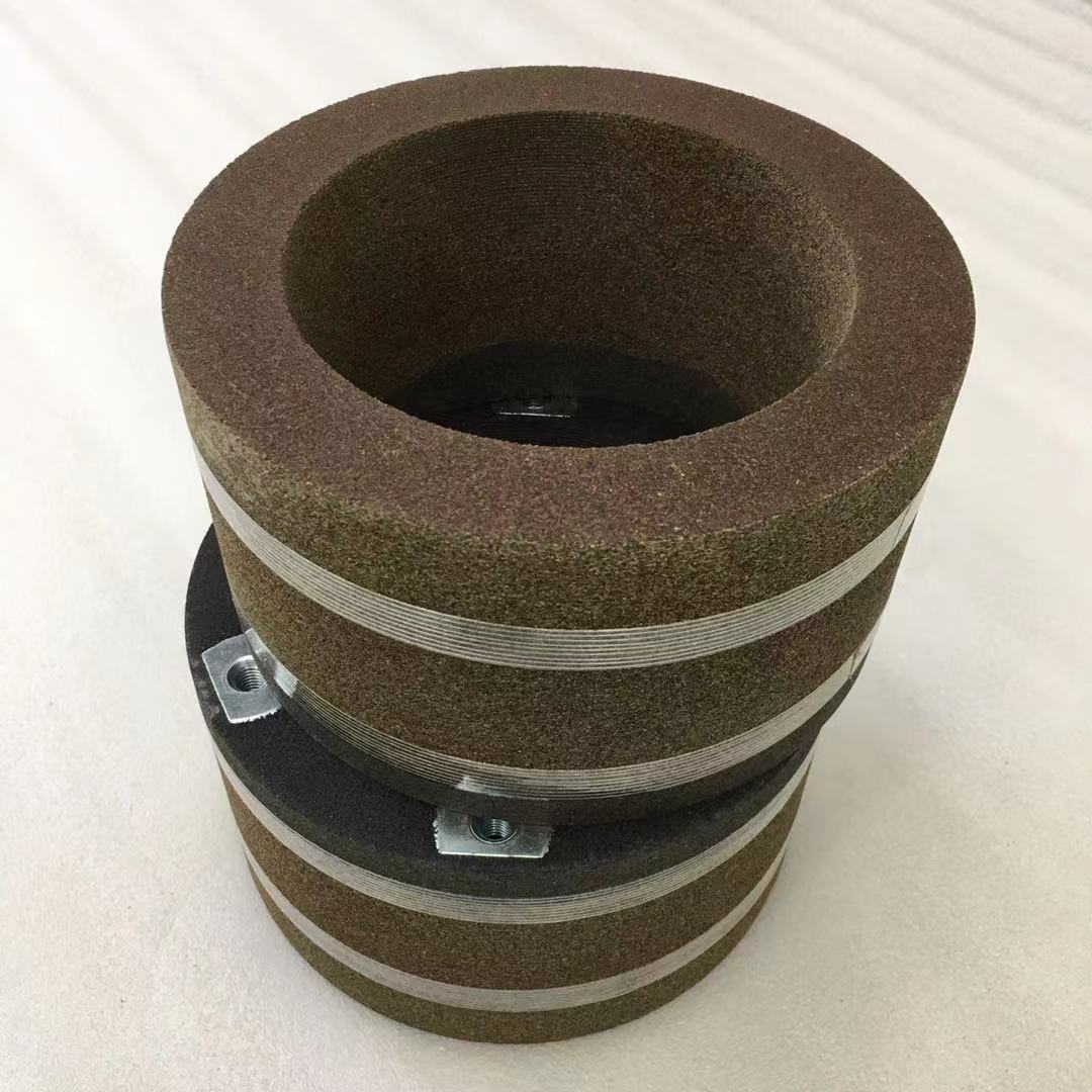 High hardness workpiece grinding wheels with chrome plating on nickel based alloy processing wheels have good shape retention and can be customized