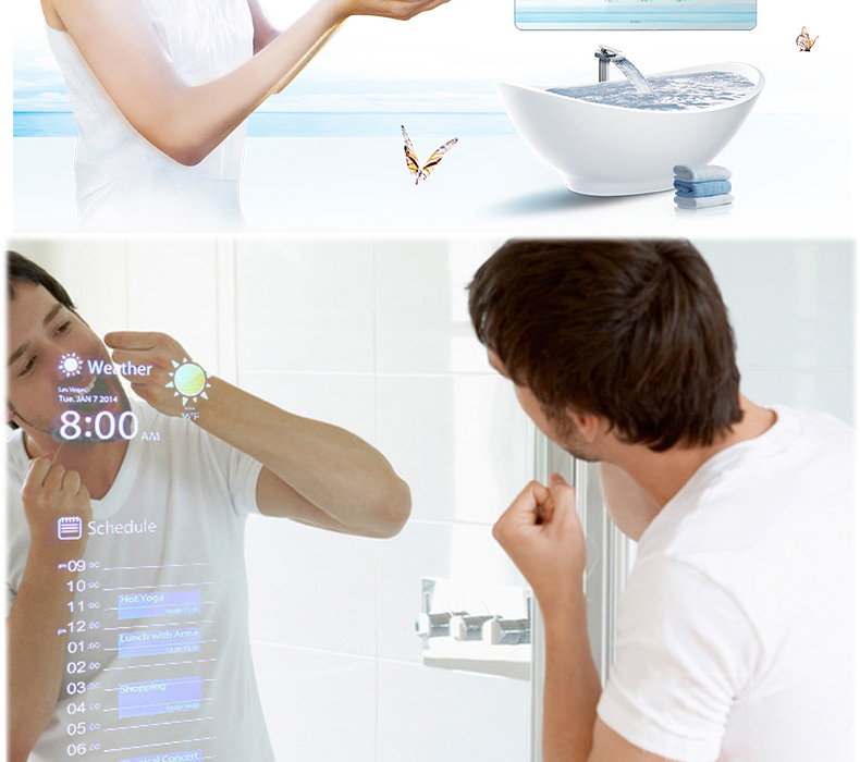 Zhixin 13.3-inch Intelligent Mirror Screen Advertising Body Sense Interactive Game Machine Washroom AI Beauty and Fitness Magic Mirror