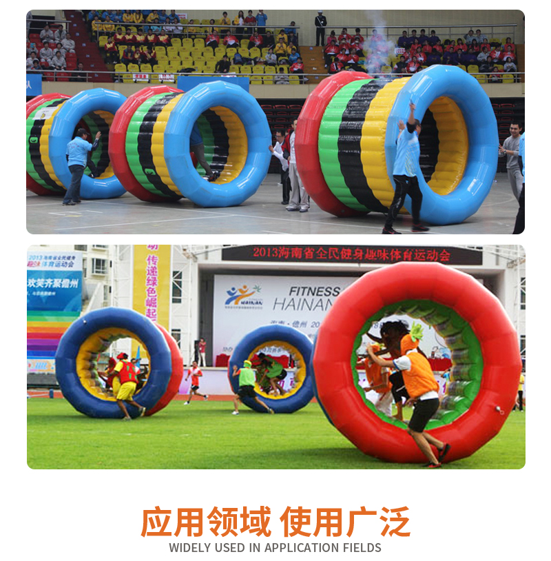 Ruilong Direct Supply Inflatable Dynamic Five Ring Adult and Children PVC Mesh Cloth Grass Roller Ball