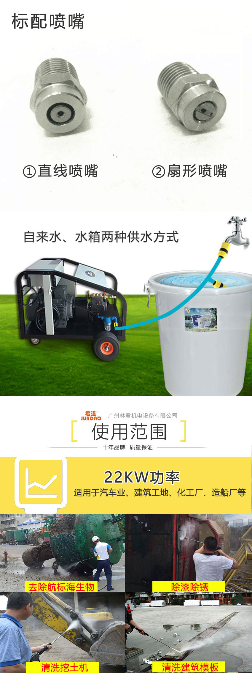 Shear Wall Brushing Jundao PU5022 Cleaning Machine Building Wall Ash Removal Ultra High Pressure Water Gun