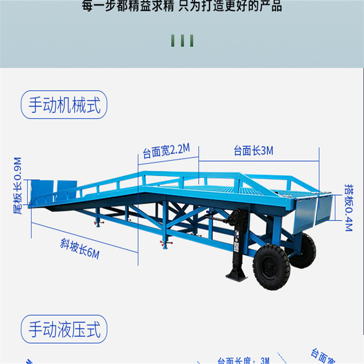 Weilin Qinli Mobile Unloading Platform 10 ton Boarding Bridge Customized Manual Hydraulic Loading and Unloading Platform