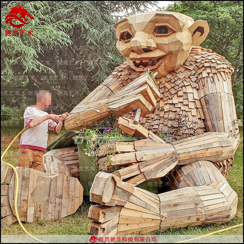 Wooden Plastic arts device customized waterproof large log climbing amusement equipment non power park production