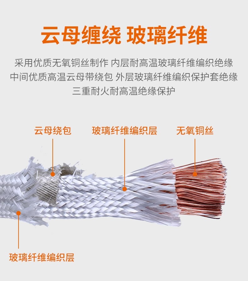 GN450 (formerly GN500-02) 450 degree high temperature wire, heating pipe connection wire, high temperature fire-resistant wire