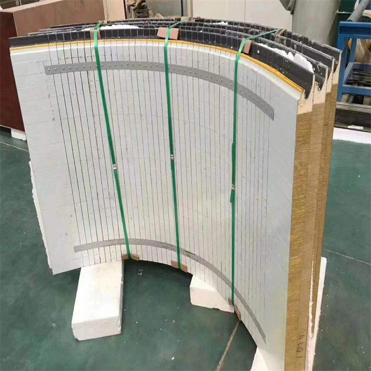 50 thick polyurethane rock wool wall panel horizontal installation board, A-grade insulation and fire protection integrated board, supplied by Blue Sky manufacturer