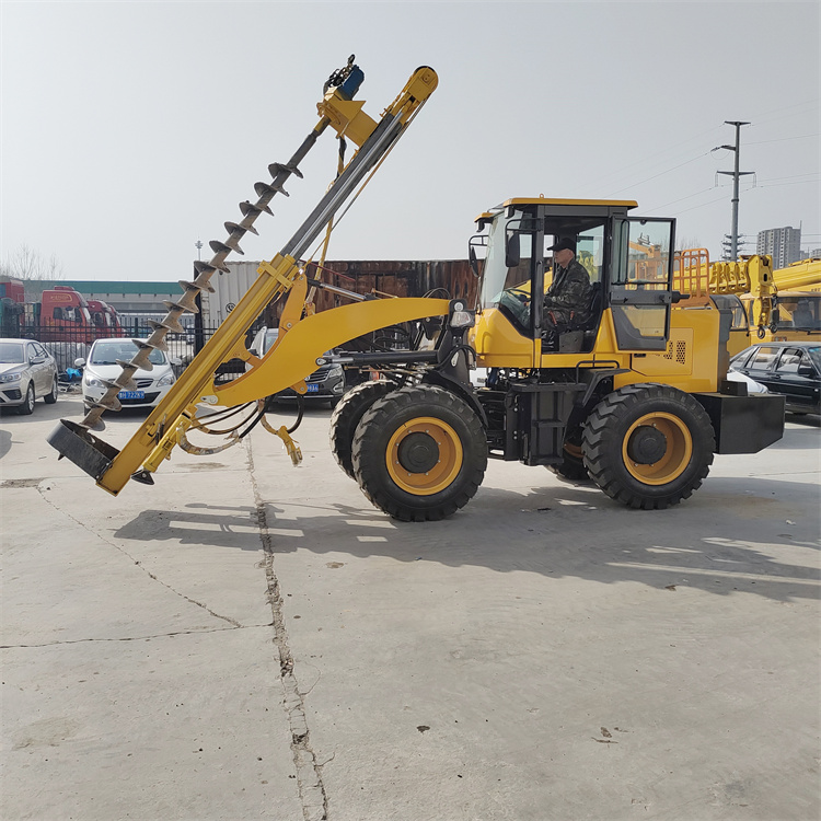 Loader refitting pile driver forklift type photovoltaic drilling machine changing from gobi forklift to Fried Dough Twists drill