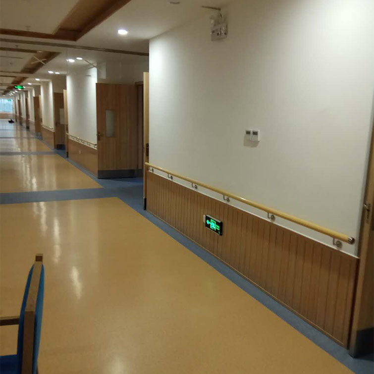 Hospital nursing home corridor wall anti-collision handrail LED light handrail resin wood grain color